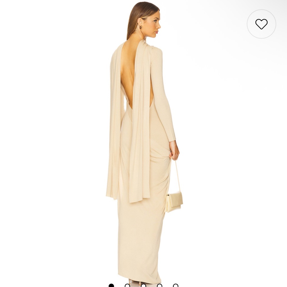 Aya muse Vire Dress in Buttercream Elegant Cream Backless Maxi Dress